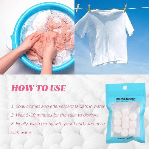 10 Pcs Explosive Salt Cleaning Laundry Remove Yellowing Leaving Fragrance Cleaning Tablets