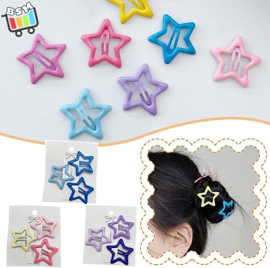 Pack Off 06 Star Design Girl Hair Clip | Hair Clip For