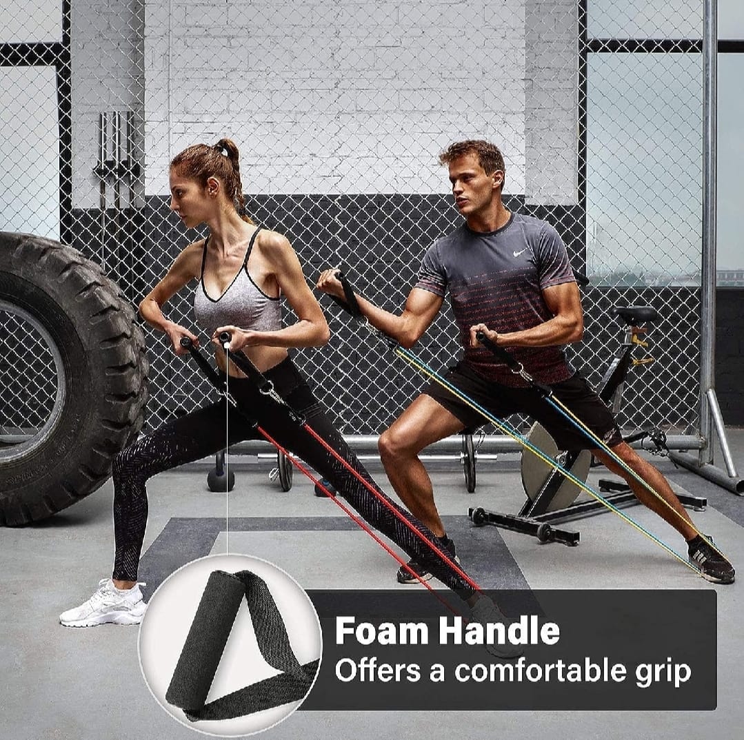 11 Piece Power Resistance Band Set Strength Training Yoga Sports Fitness Band