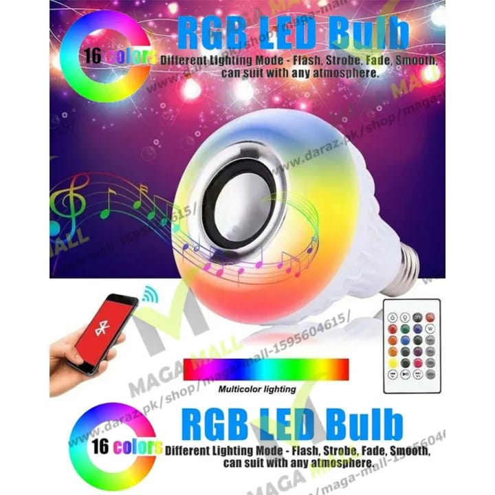 Smart LED Light Bulb with Built-in Bluetooth Speaker + Remote | Best