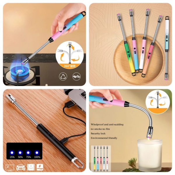 Combo Deal Of Gas Saver Burner Stand + USB Rechargeable Arc Lighter