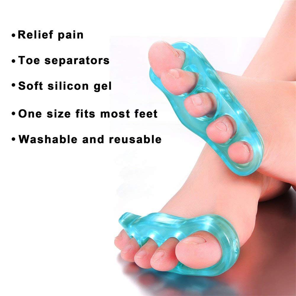 Reusable Gel Toe Separators & Straighteners for Hammer & Overlapping Toes -