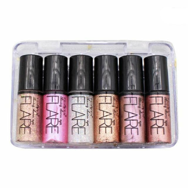 Pack of 6 Mocallure Metallic Shiny Waterproof Glitter Eyeshadow Liquid Eyeliner (Random