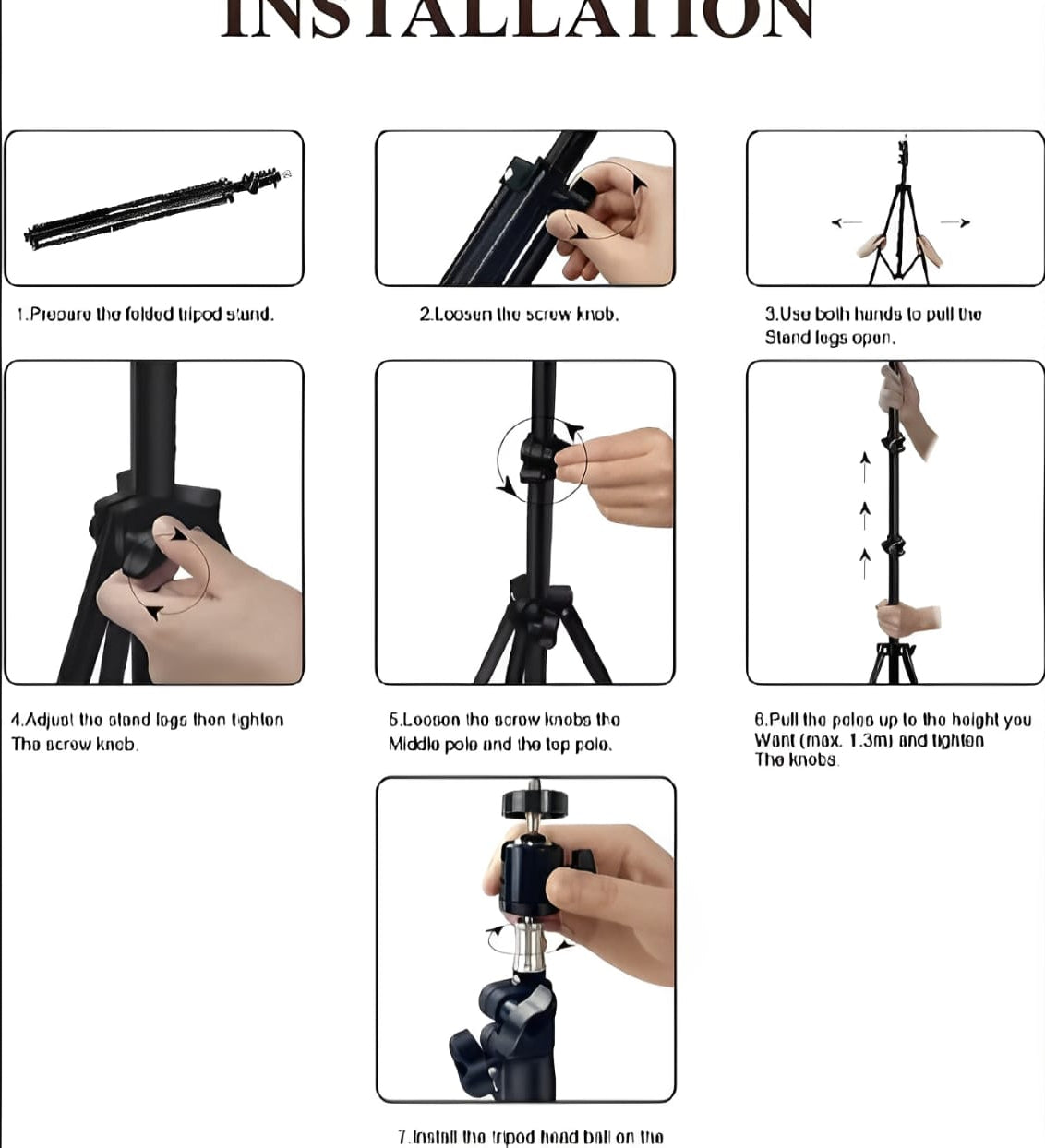 26CM LED Ring Light with Mobile Holder, 7ft Tripod Stand, 3 Light