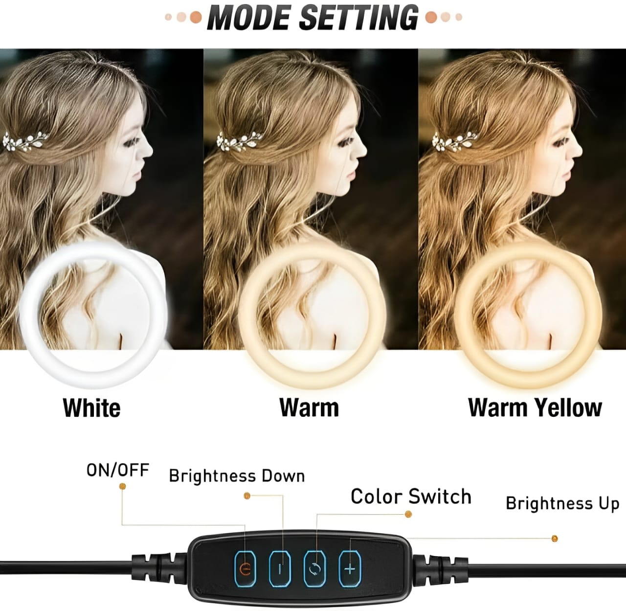 26CM LED Ring Light with Mobile Holder, 7ft Tripod Stand, 3 Light