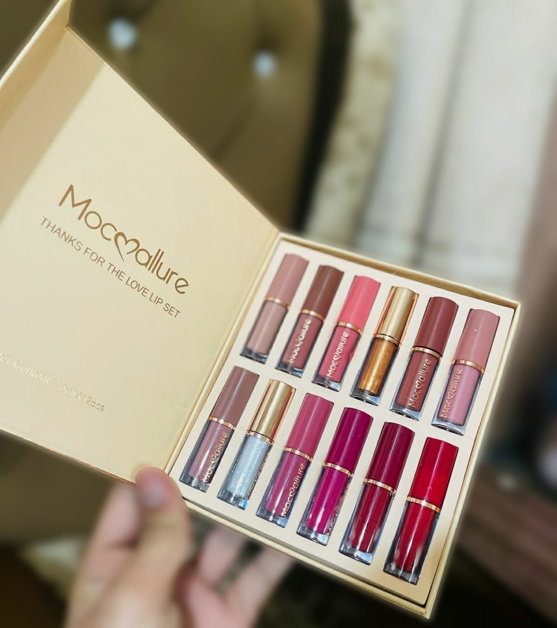 12 Pcs Mocallure Transparent Clear Lip Gloss | High Pigment Lipgloss Set