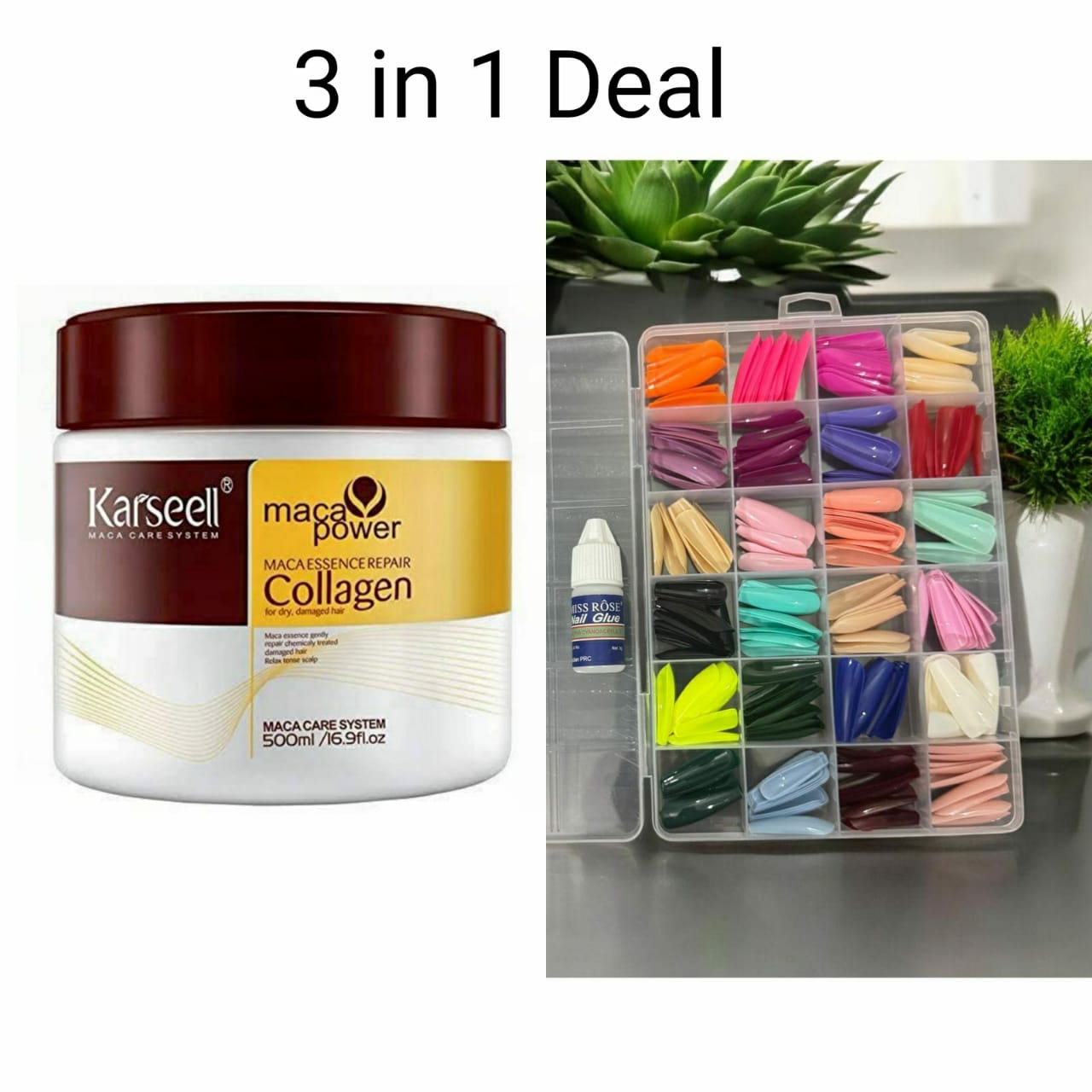 3 in 1 Deal Karseell Hair Mask Collagen Treatment Cream + Reusable