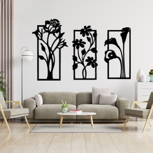 3d Flower Frame wall Art | Wooden Flower Frame wall Art