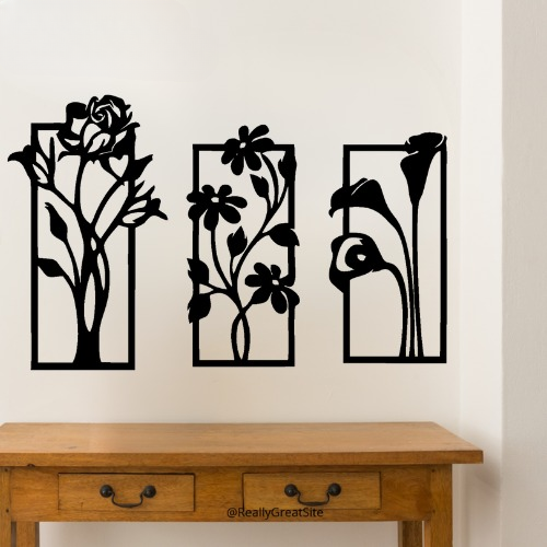 3d Flower Frame wall Art | Wooden Flower Frame wall Art