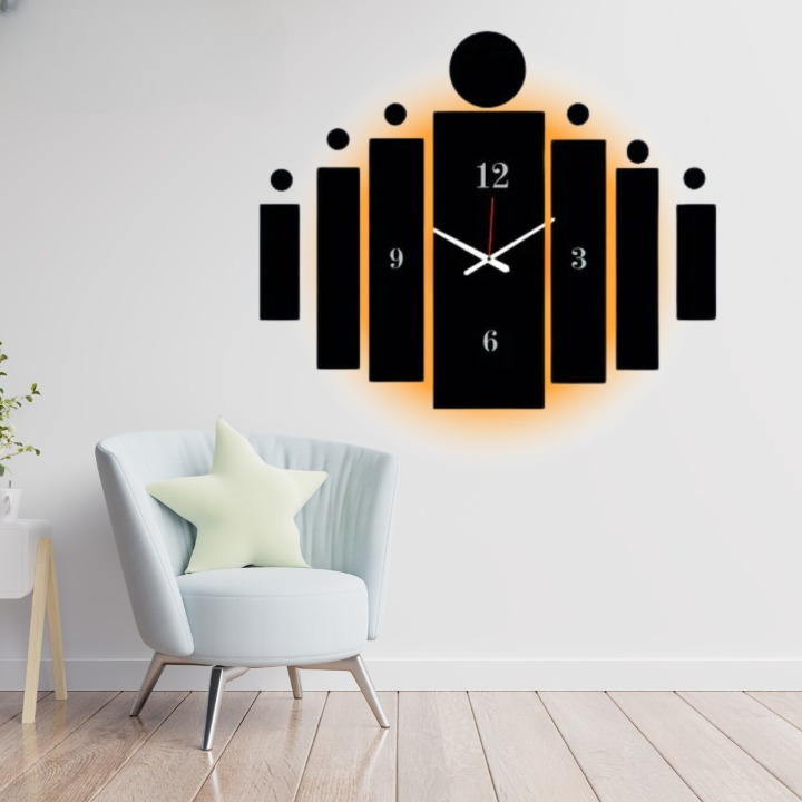 3d Tile Wall Clock | Wooden Tile Wall Clock Frame wall