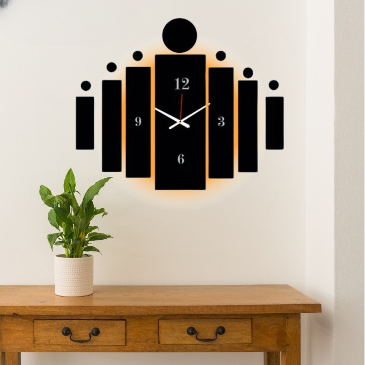 3d Tile Wall Clock | Wooden Tile Wall Clock Frame wall