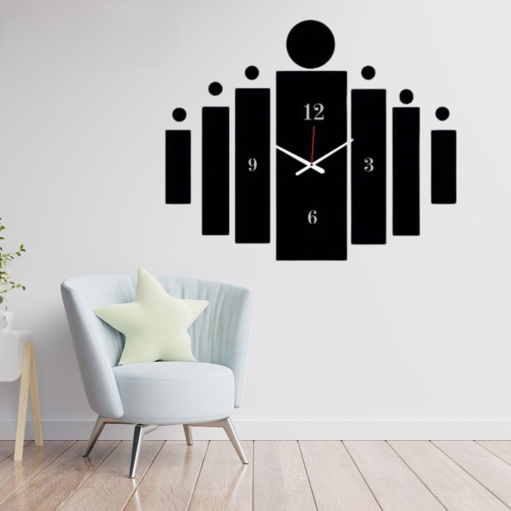 3d Tile Wall Clock | Wooden Tile Wall Clock Frame wall