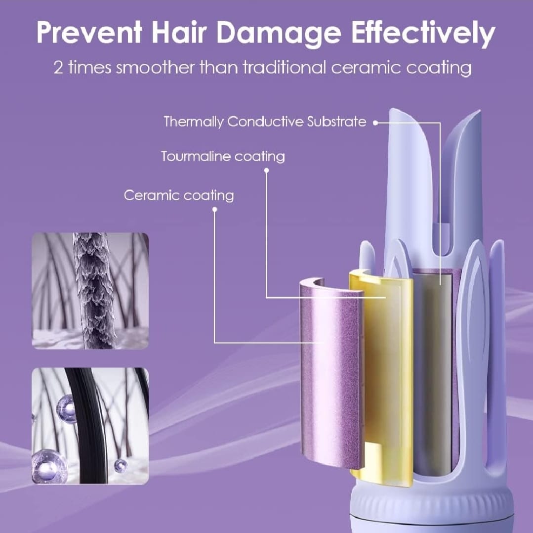 Hair Curler, 32mm Automatic Curling Iron, 3 Adjustable Temperatures And 2 Timer