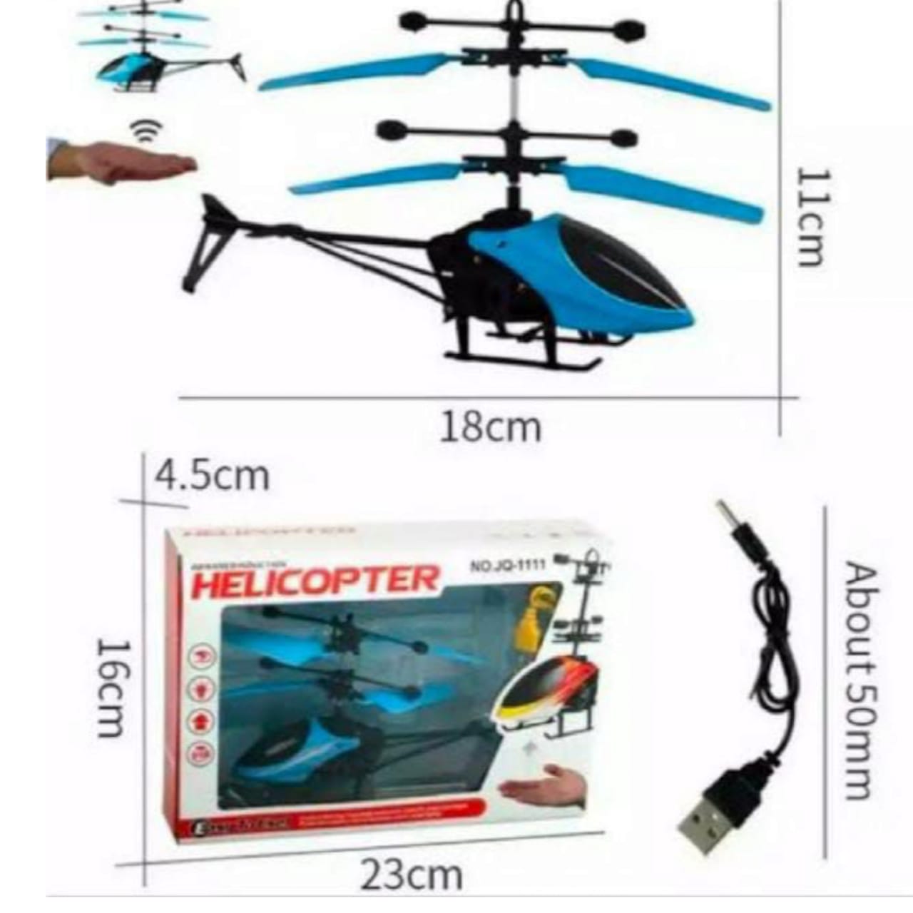 Infrared Induction LED Helicopter Hand Sensor Controlled, Rechargeable Flying Toy |