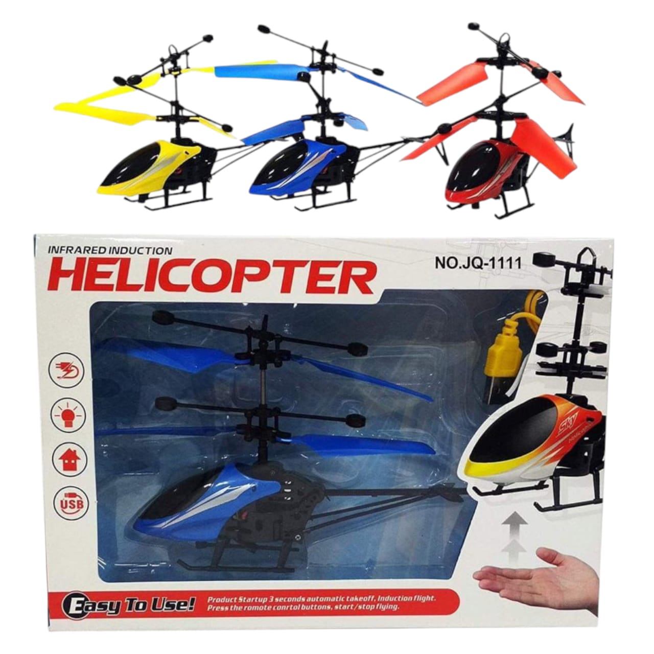 Infrared Induction LED Helicopter Hand Sensor Controlled, Rechargeable Flying Toy |