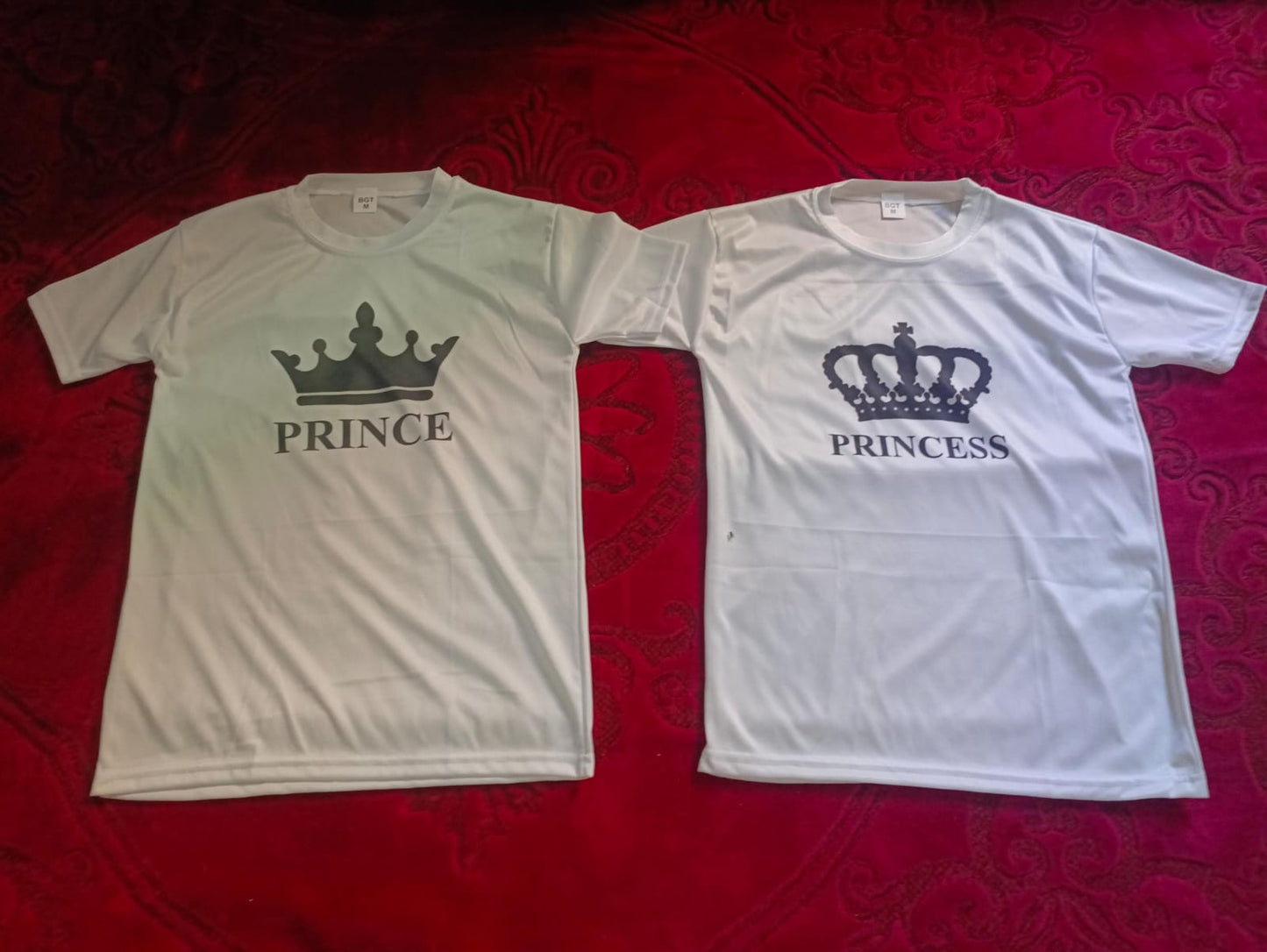 Combo Of Prince & Princes Style White T-Shirt with Cute Design -