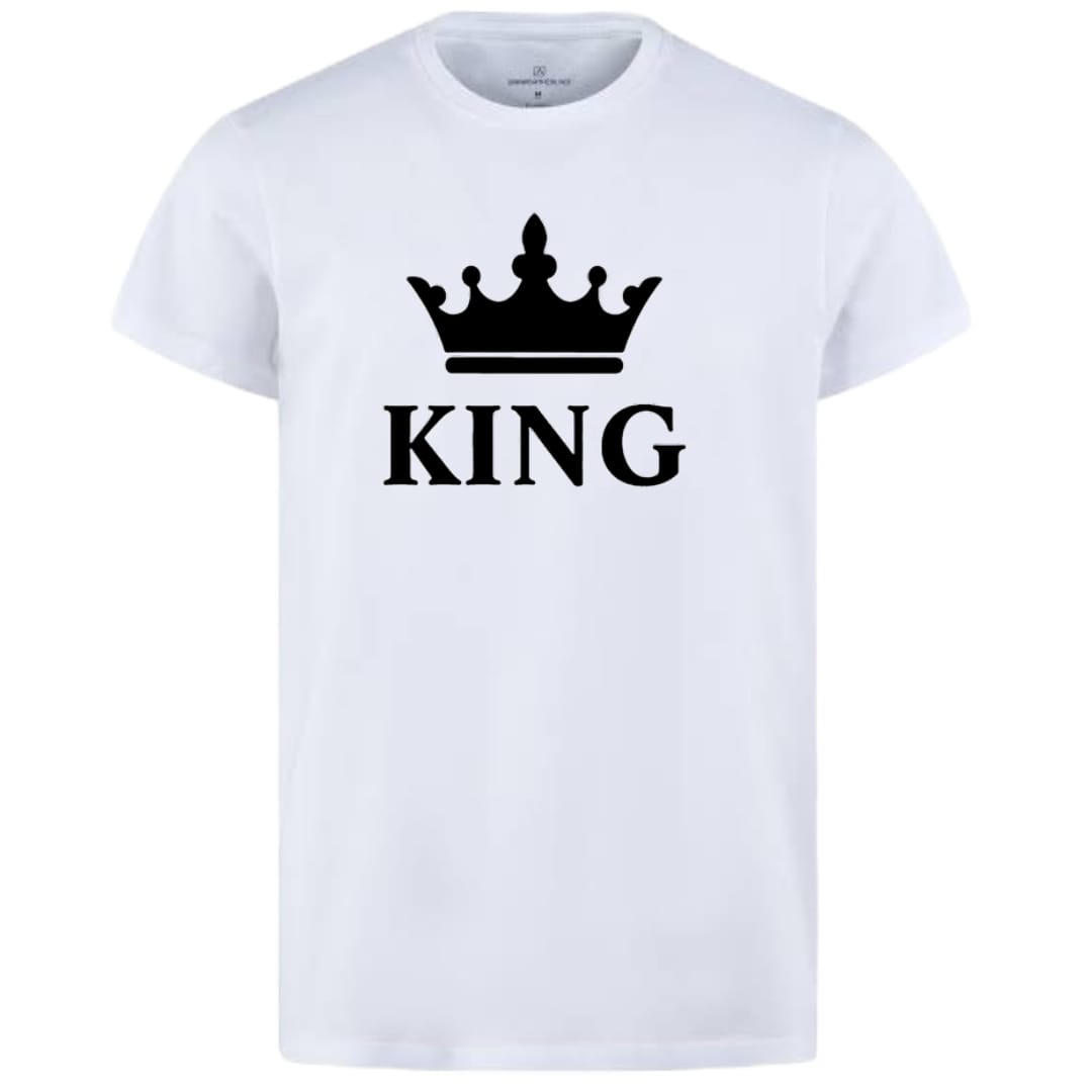 King & Queen Style White T-Shirt - King & Queen Design T-Shirts