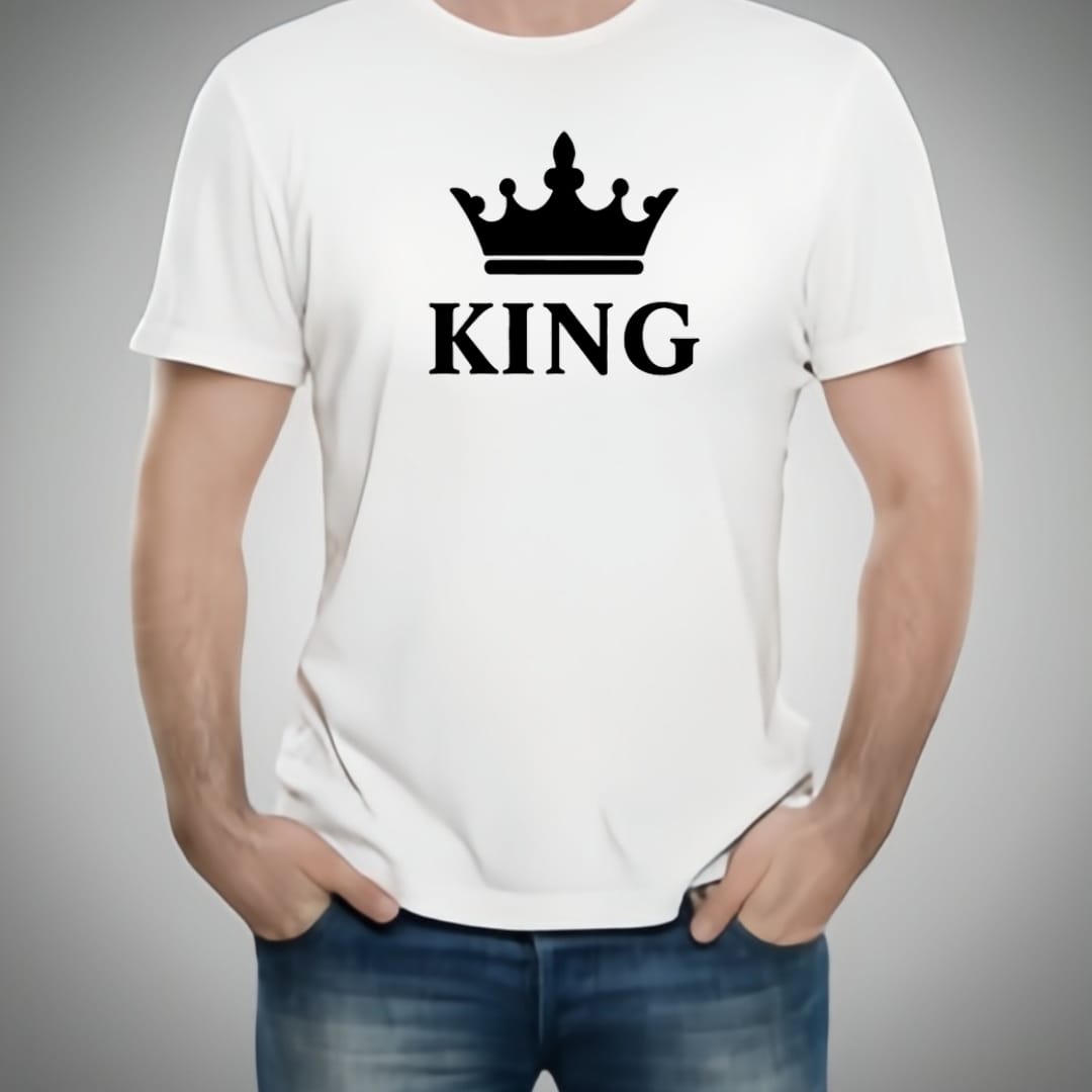 King & Queen Style White T-Shirt - King & Queen Design T-Shirts