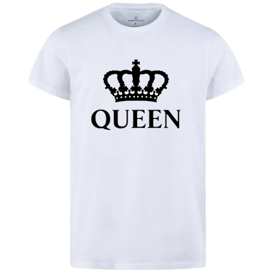 King & Queen Style White T-Shirt - King & Queen Design T-Shirts