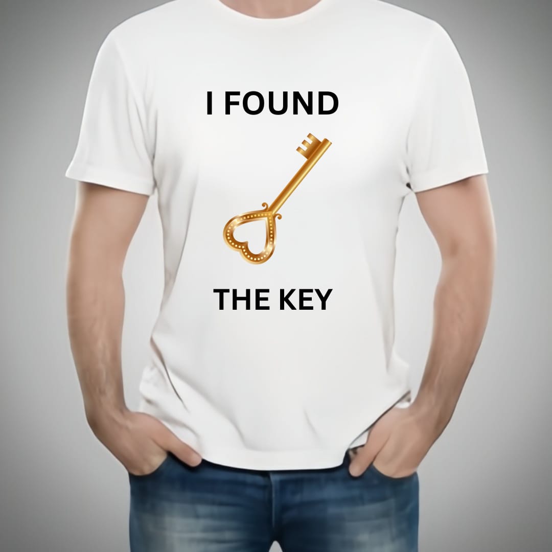 The Key & My Heart Style White T-Shirt - Key & Heart