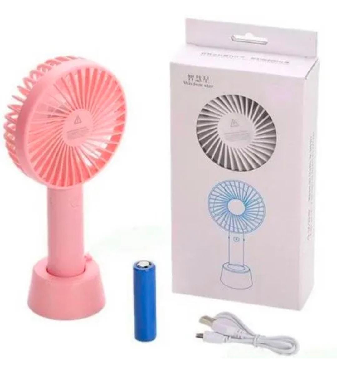 Portable USB Rechargeable Fan | Handheld 3 Speed Strong Wind Electric Small