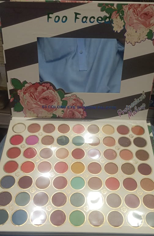 Foo Face 63-Color Eyeshadow Palette Matte, Shimmer & Glitter Shades for