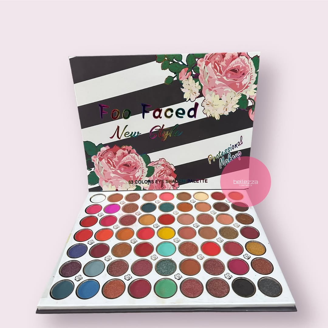 Foo Face 63-Color Eyeshadow Palette Matte, Shimmer & Glitter Shades for