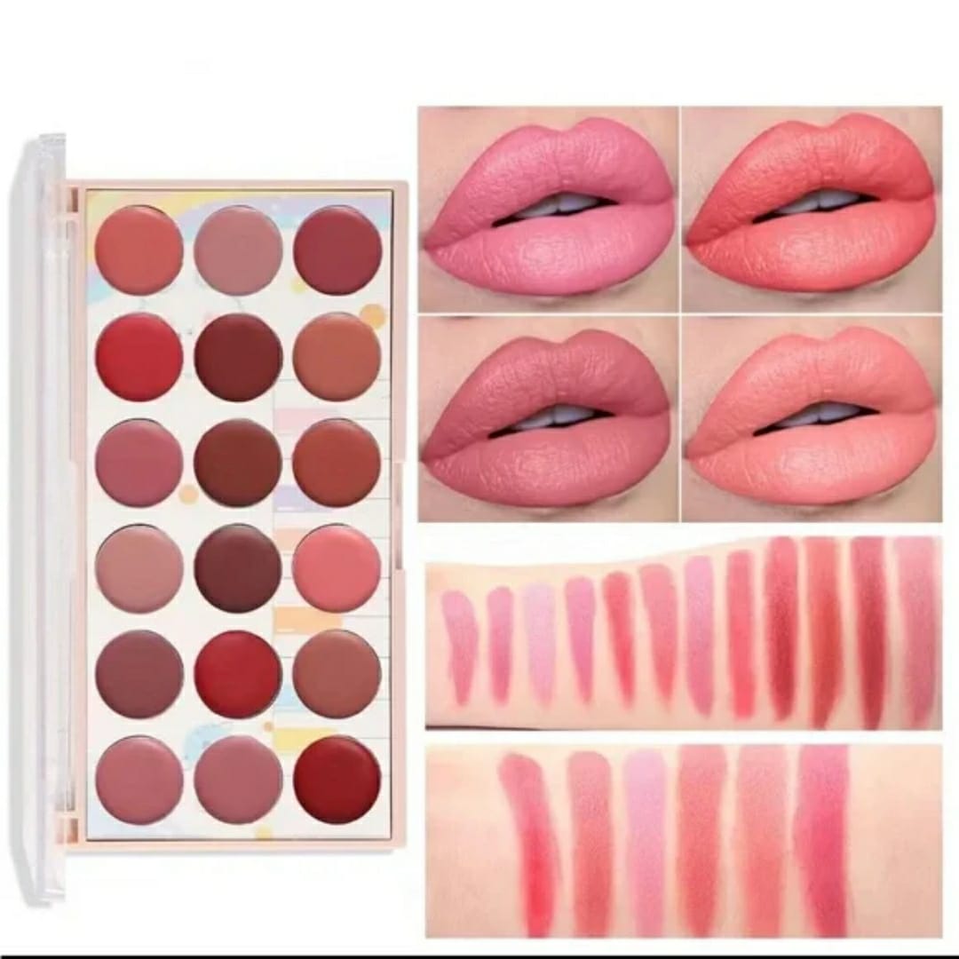 Moccallure Professional 18-Colors Lipstick Kit Long-Lasting, Hydrating & Compact | Unisex