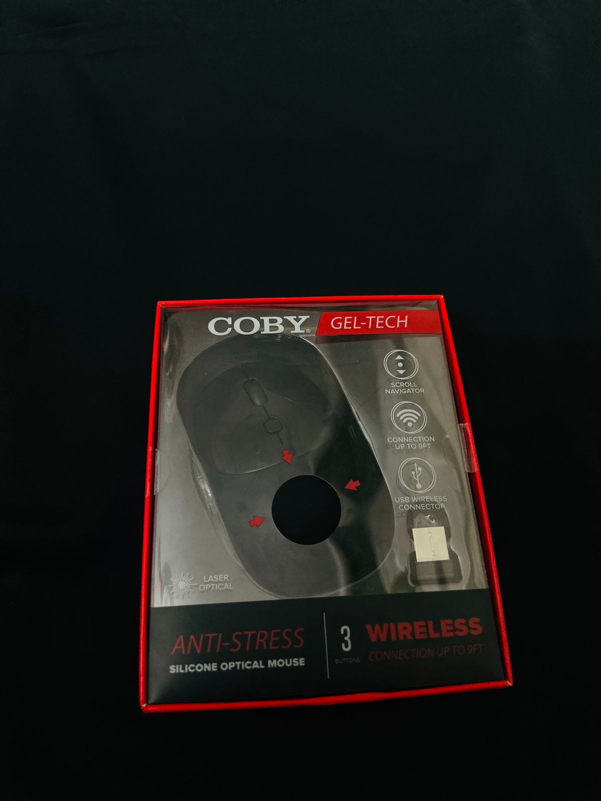Computer / Laptop Mouse COBY Gel-Tech Anti-Stress Silicon Optical Wireless Mouse -