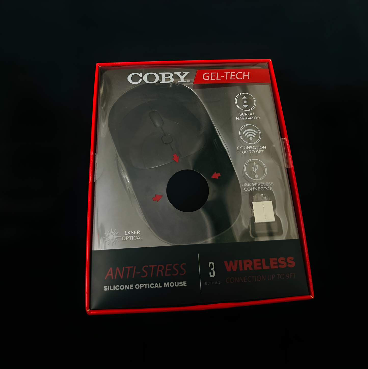 Computer / Laptop Mouse COBY Gel-Tech Anti-Stress Silicon Optical Wireless Mouse -