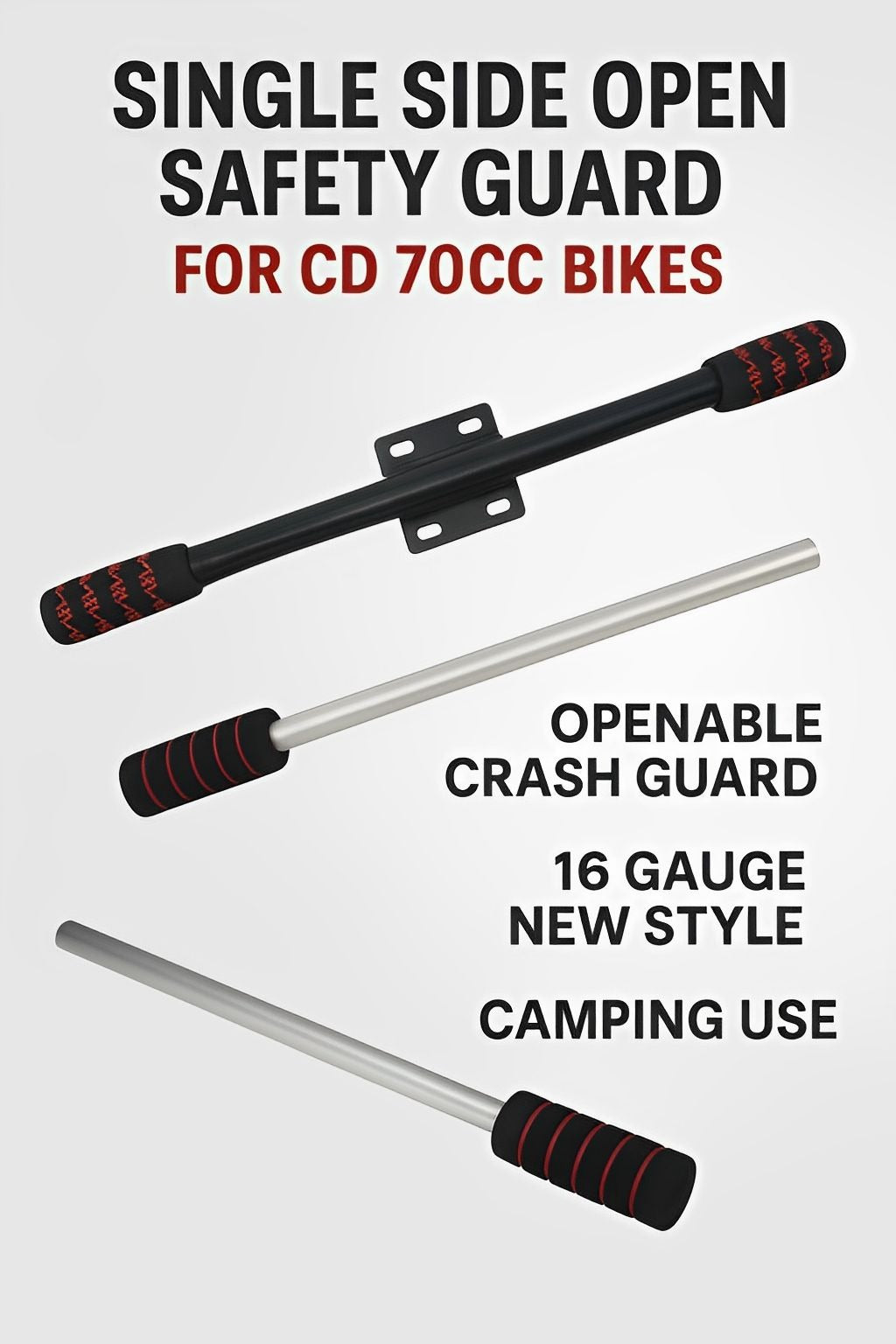 Single Side Open Safety Guard Stick for CD 70cc Fancy Rod Openable