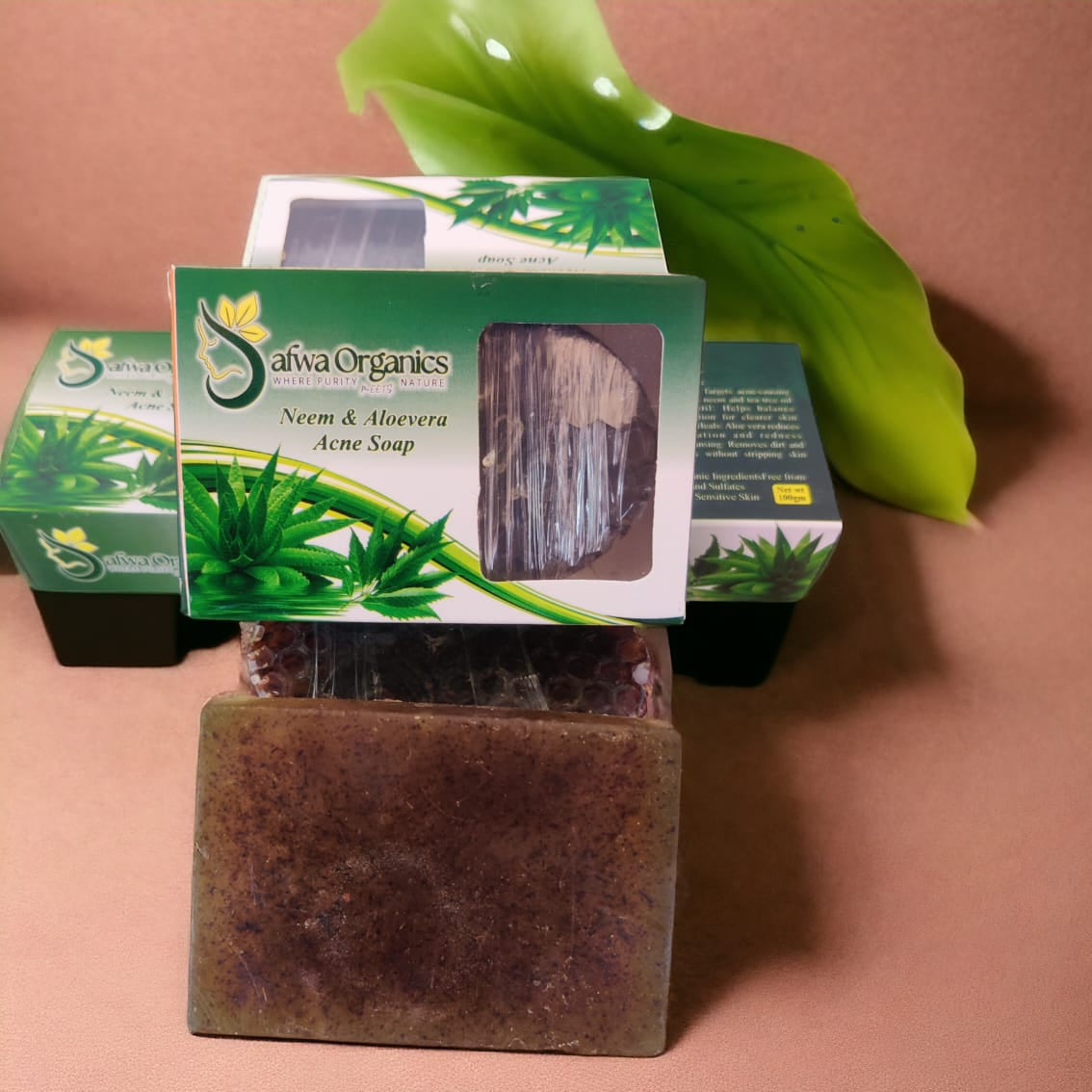 Safwa Organics Neem & Aloe Vera Handmade Soap Acne-Fighting Natural Cleanser