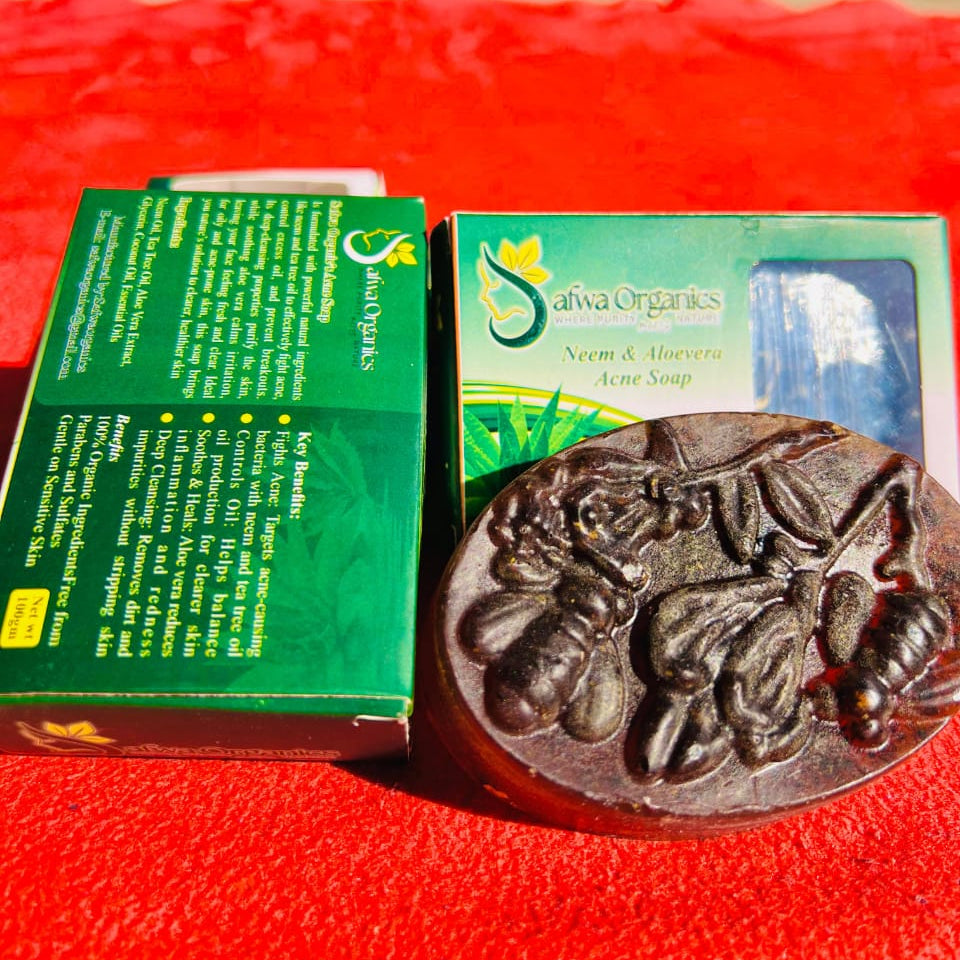 Safwa Organics Neem & Aloe Vera Handmade Soap Acne-Fighting Natural Cleanser