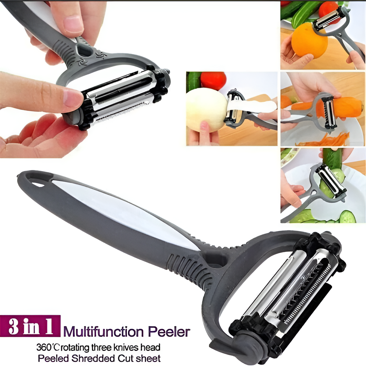 3-in-1 Vegetable Peeler Cyclone Knife Roto Peeler | Multifunctional kitchen tool