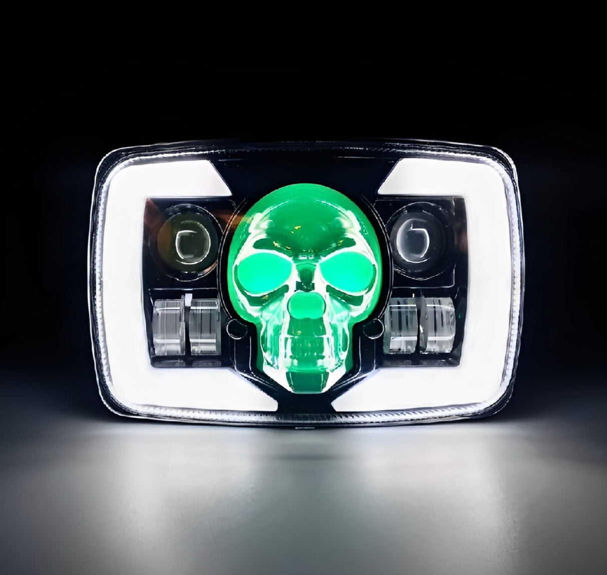 Skull Style Headlight with indicators Beam For Bike | Upgraded Model Original