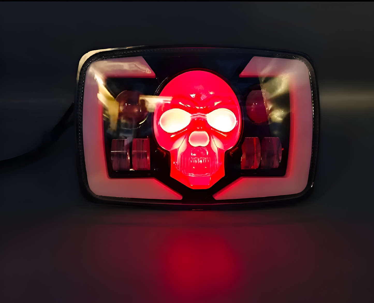 Skull Style Headlight with indicators Beam For Bike | Upgraded Model Original