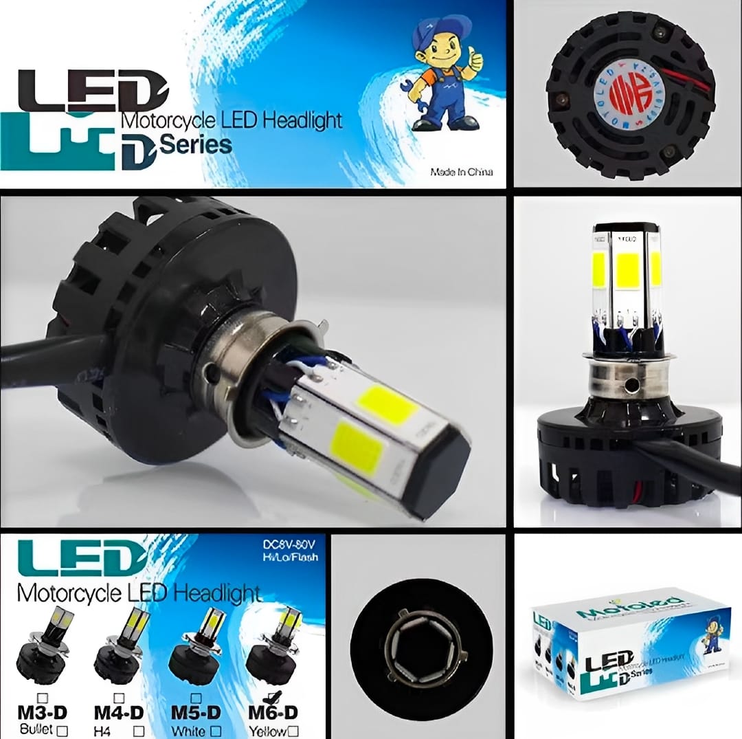 M6 LED Universal Headlight with Fan for All Bikes | universal fitting