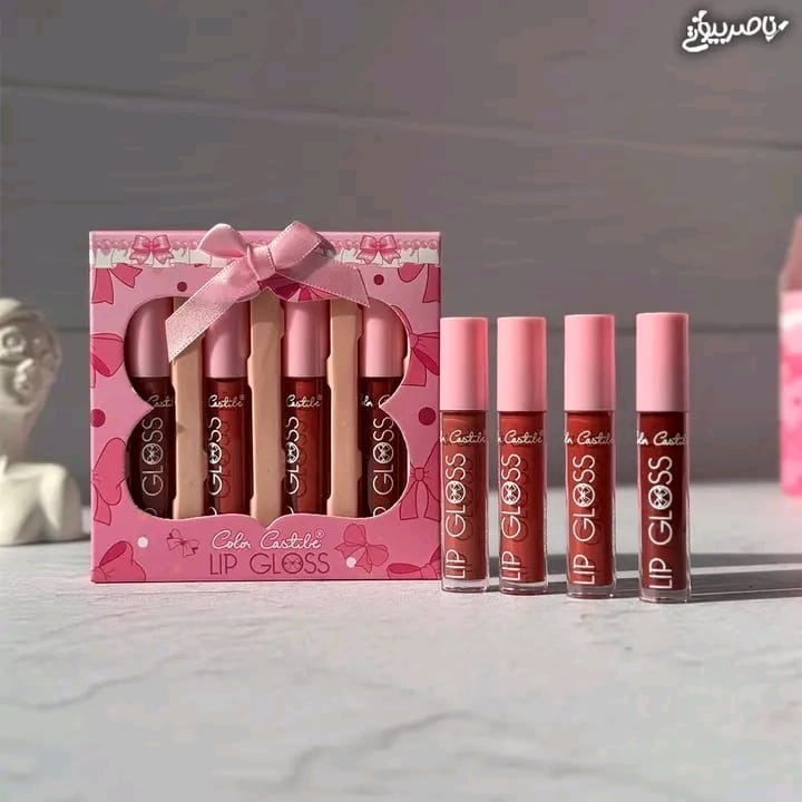 4-Piece Color Castle Bow Lip Gloss Set Cute Bow Design, Vibrant