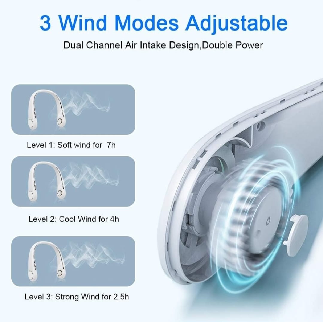 Neck Fan Portable Bladeless neck fans Portable Hanging Neck Fan Micro Cooling