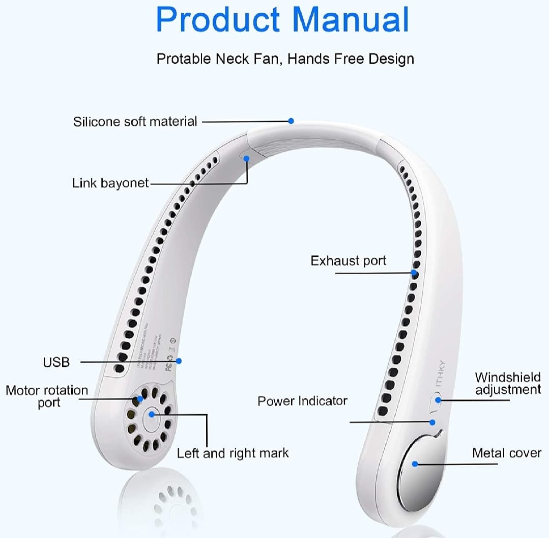 Neck Fan Portable Bladeless neck fans Portable Hanging Neck Fan Micro Cooling