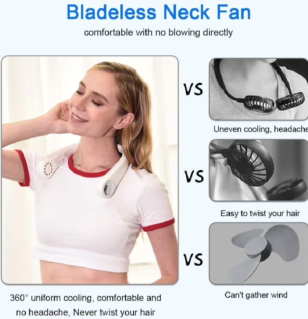 Neck Fan Portable Bladeless neck fans Portable Hanging Neck Fan Micro Cooling