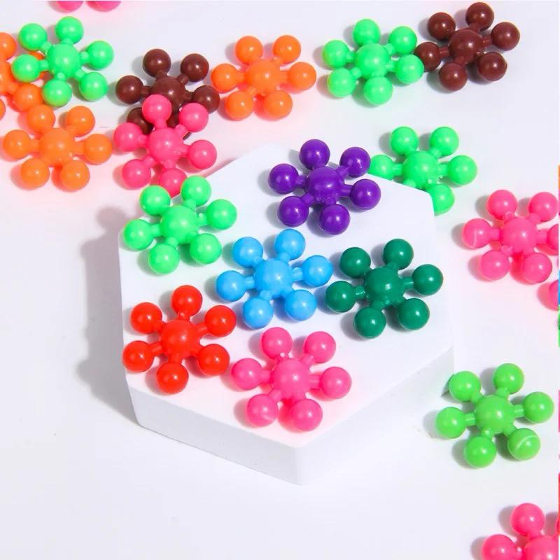 32 pcs Snowflakes Colorful Toy Building Blocks Flower-Shaped Set | Plastic colorful