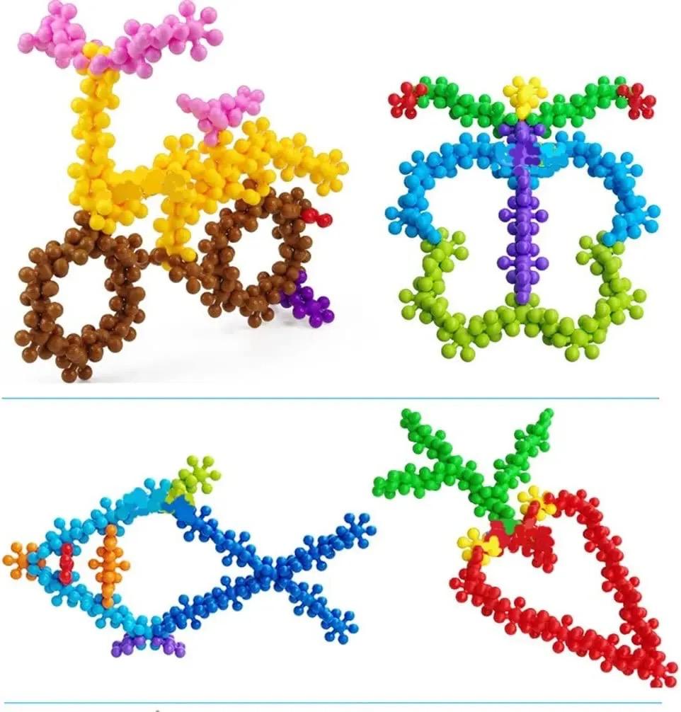 32 pcs Snowflakes Colorful Toy Building Blocks Flower-Shaped Set | Plastic colorful