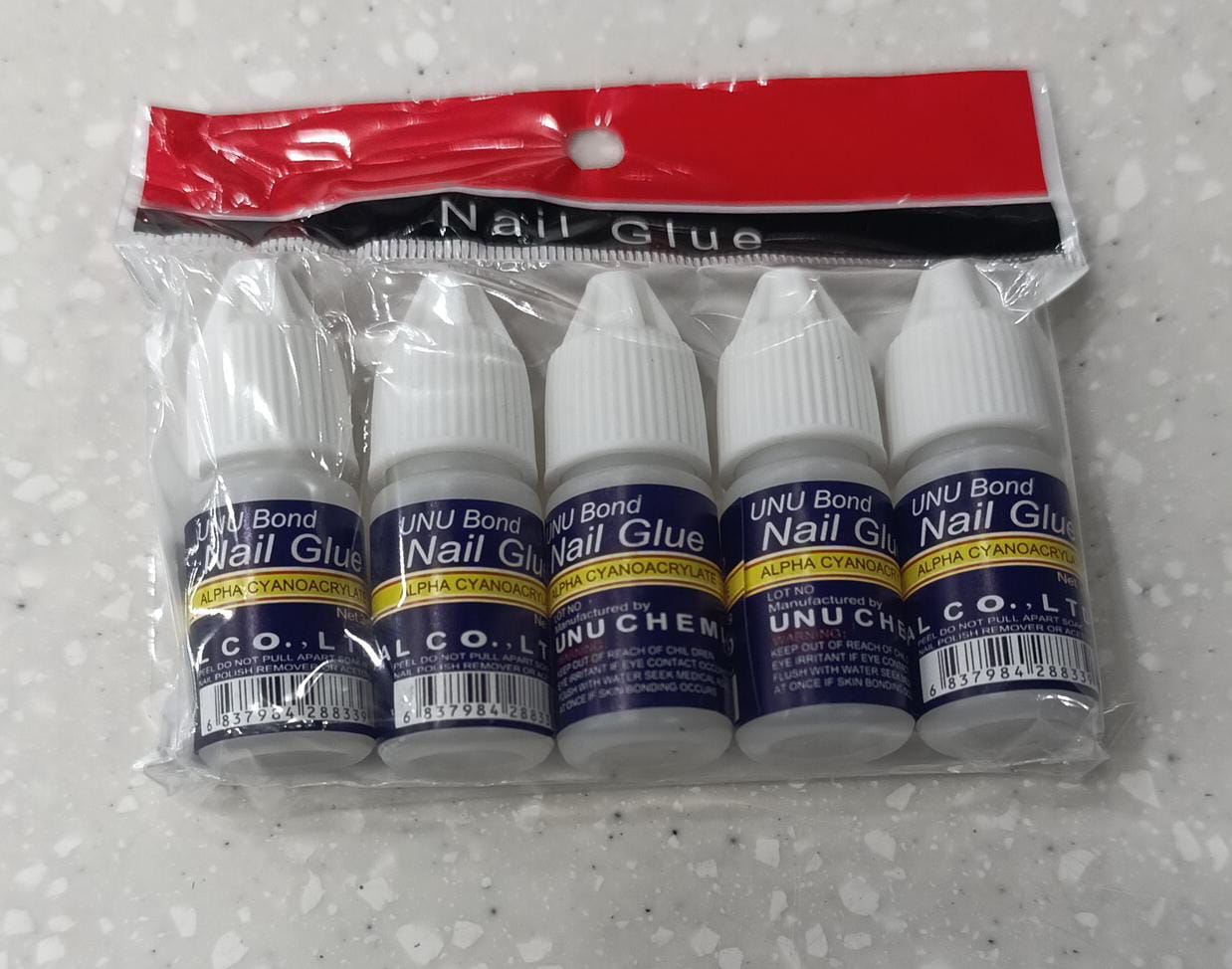 Pack of 5 Strong Nail Glue for Nail Art, Decorations &