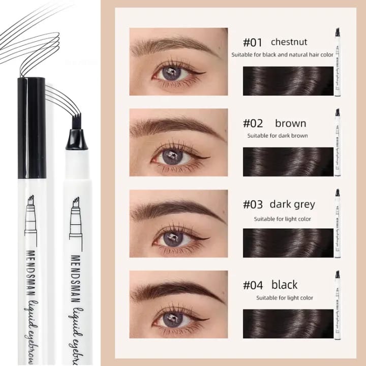 4 Tip Waterproof Eyebrow Pen | Waterproof Tattoo Tint Fine Sketch Liquid