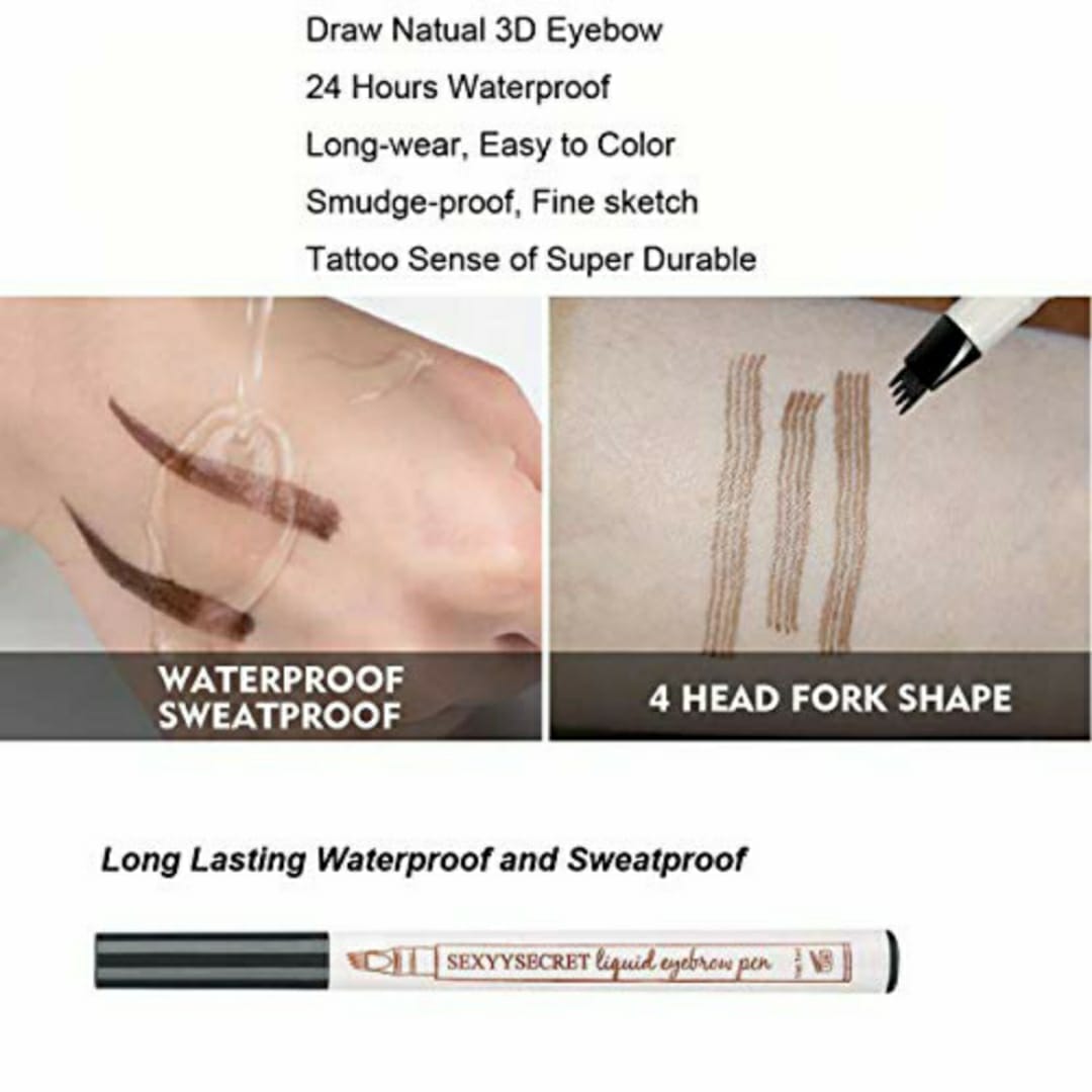 4 Tip Waterproof Eyebrow Pen | Waterproof Tattoo Tint Fine Sketch Liquid
