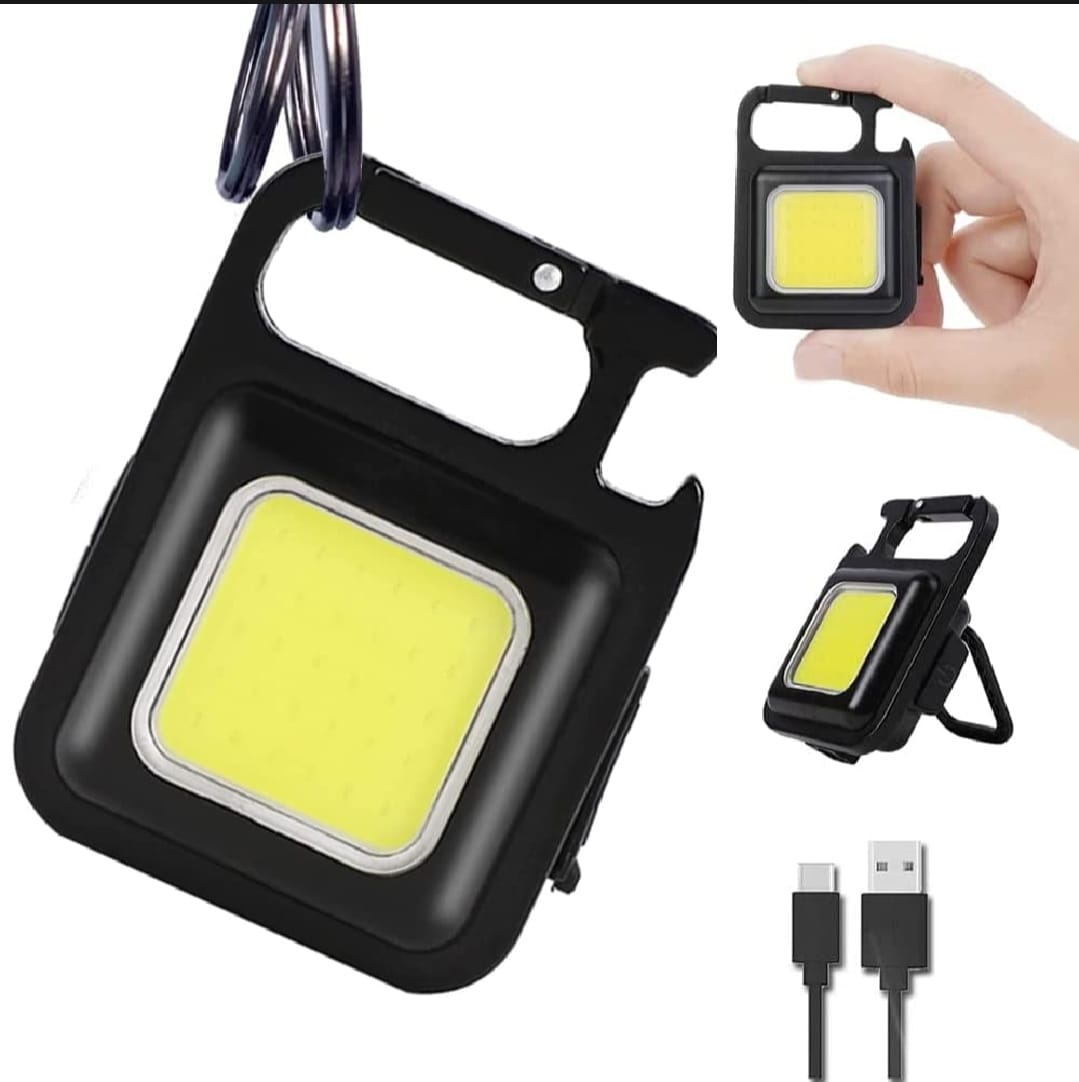 COB Small Flashlight, Keychain Work Light, USB Rechargeable, Mini LED Handheld t,