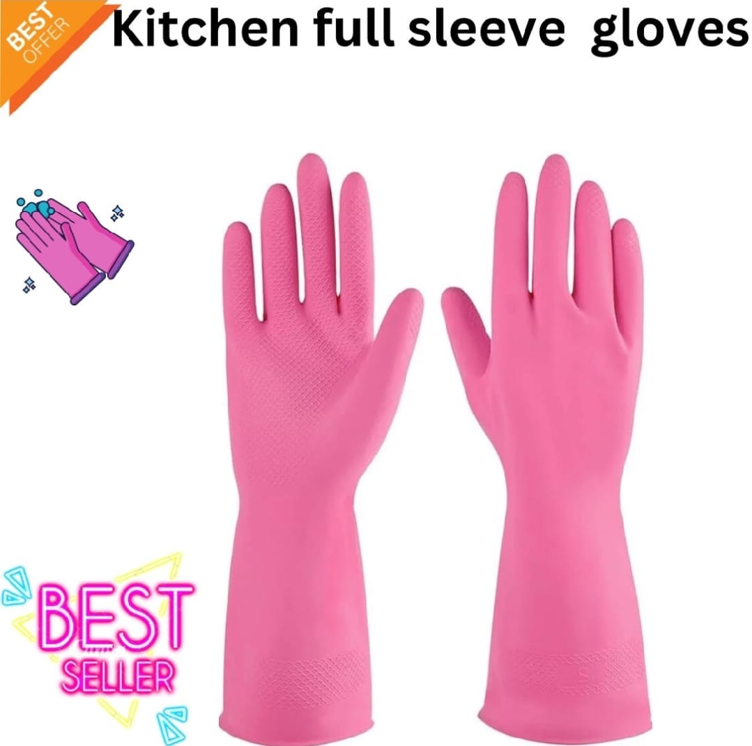 1 Pair Cleaning Gloves Kitchen waterproof Dishwashing Gloves Rubber Kitchen Gloves Antibacterial