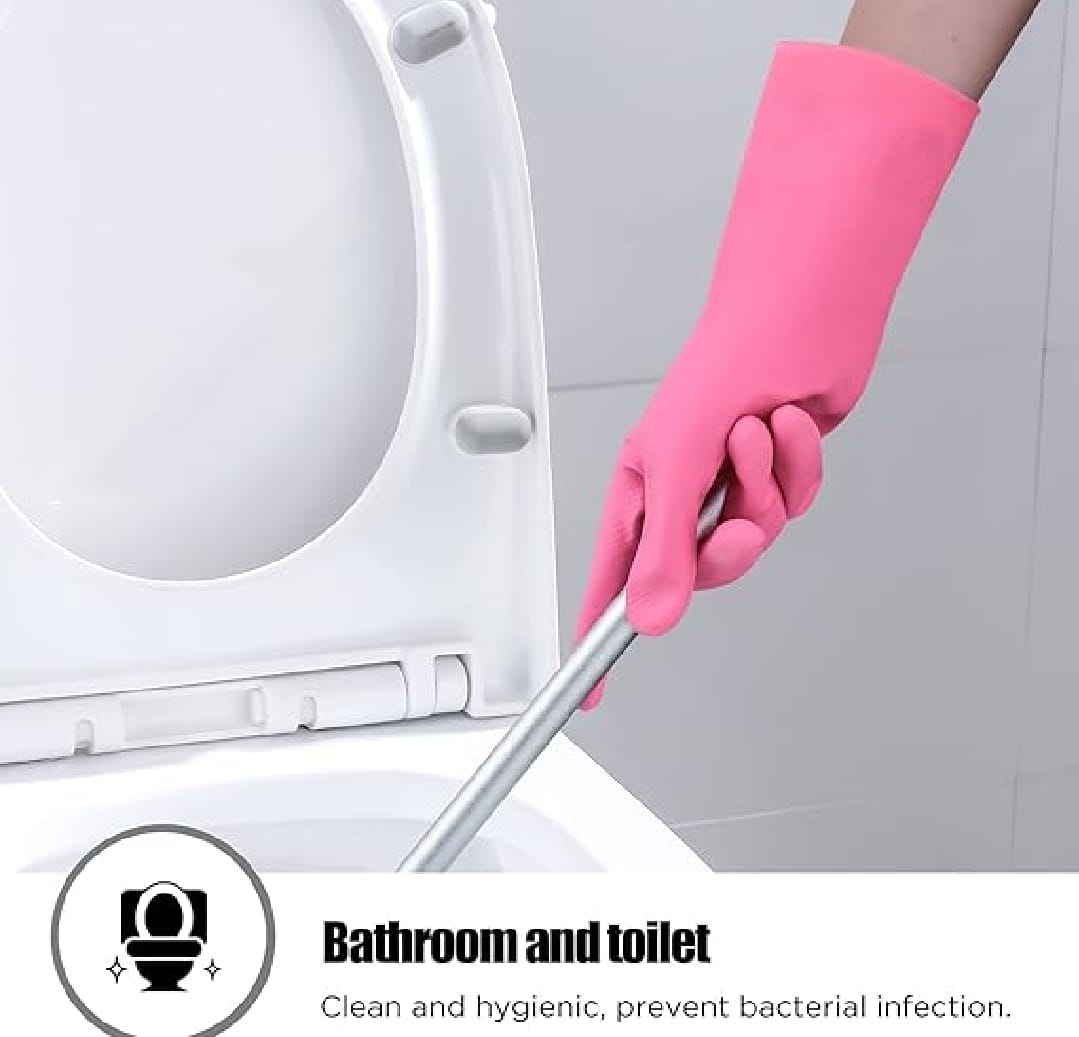 1 Pair Cleaning Gloves Kitchen waterproof Dishwashing Gloves Rubber Kitchen Gloves Antibacterial
