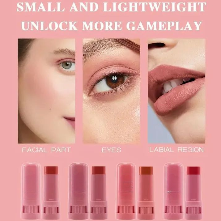 High-Pigment Matte Blush Stick Long-Lasting, Water-Resistant & Blendable Contour Balm -